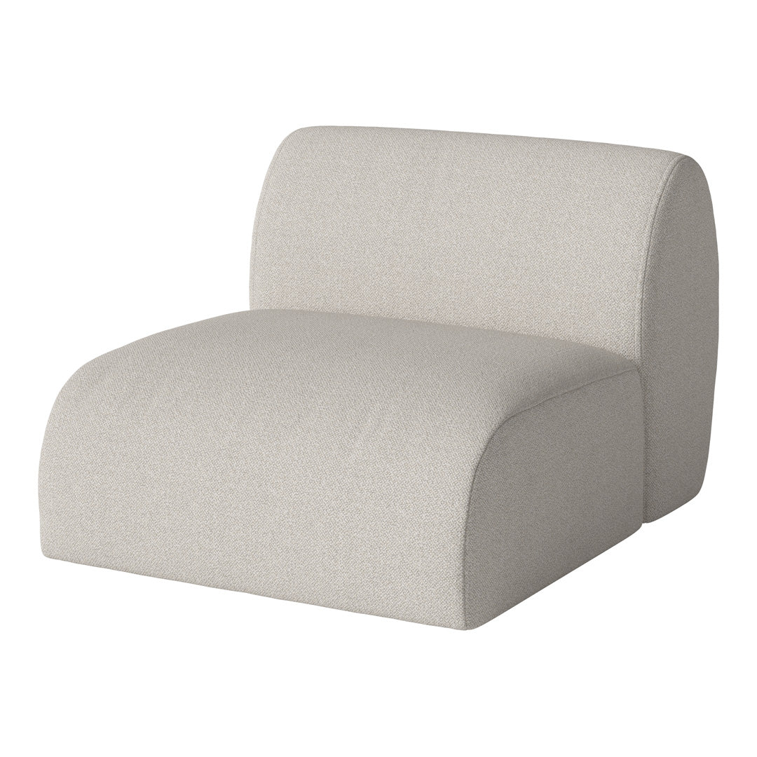 Beige upholstered chair with a smooth, textured finish and a minimalist design. Ideal for modern interiors.