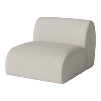 Beige upholstered chair with a smooth, textured finish and a minimalist design. Ideal for modern interiors.