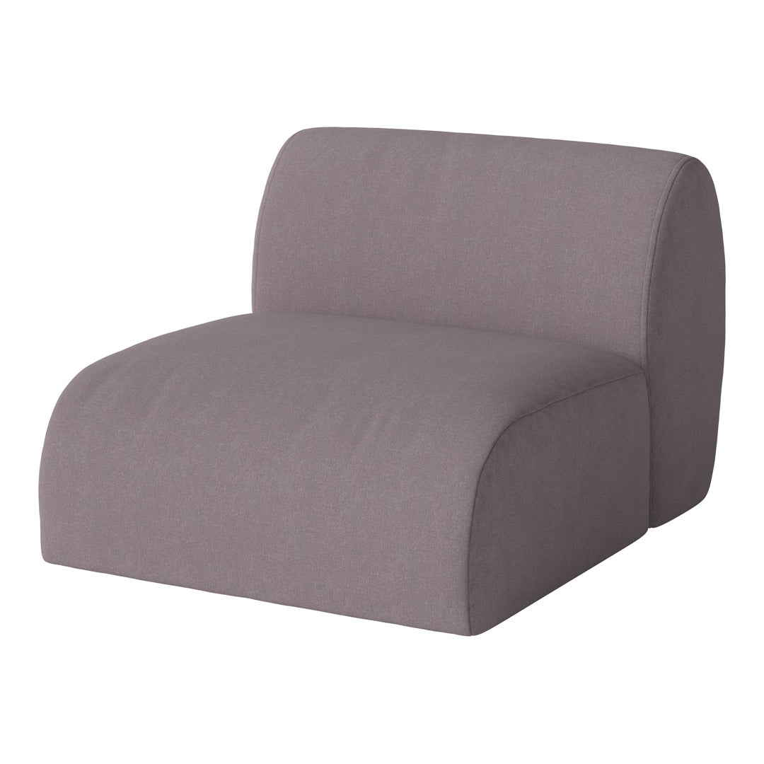 Soft gray modern chair with a sleek, minimalist design in a textured fabric. Perfect for contemporary interiors.