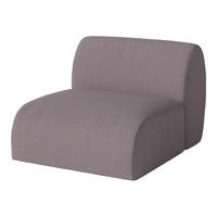 Soft gray modern chair with a sleek, minimalist design in a textured fabric. Perfect for contemporary interiors.