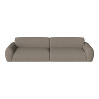 Soft beige sofa with a smooth, textured finish and rounded arms, ideal for elegant and modern interiors.