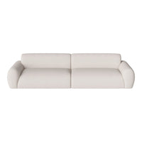 Cream-colored modern sofa with a sleek, minimalist design and smooth upholstery, perfect for contemporary spaces.
