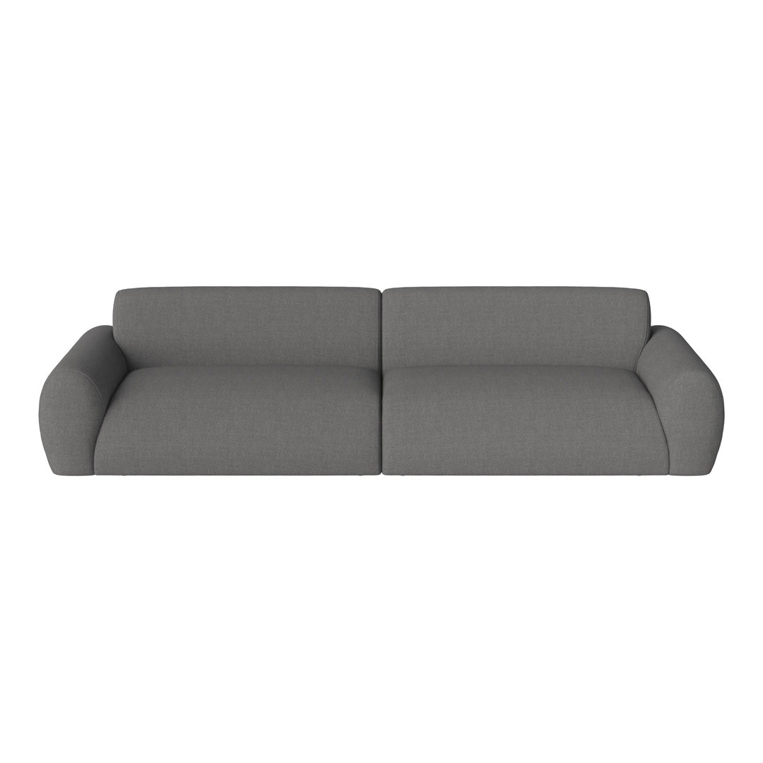 Gray modern sectional sofa with a minimalist design and smooth fabric texture. Perfect for contemporary interiors.