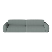 Light gray, soft fabric sofa with rounded arms, offering a modern and minimalist design.