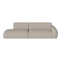 Beige modern sofa with a smooth texture, featuring a minimalist design and gentle curves for contemporary decor.