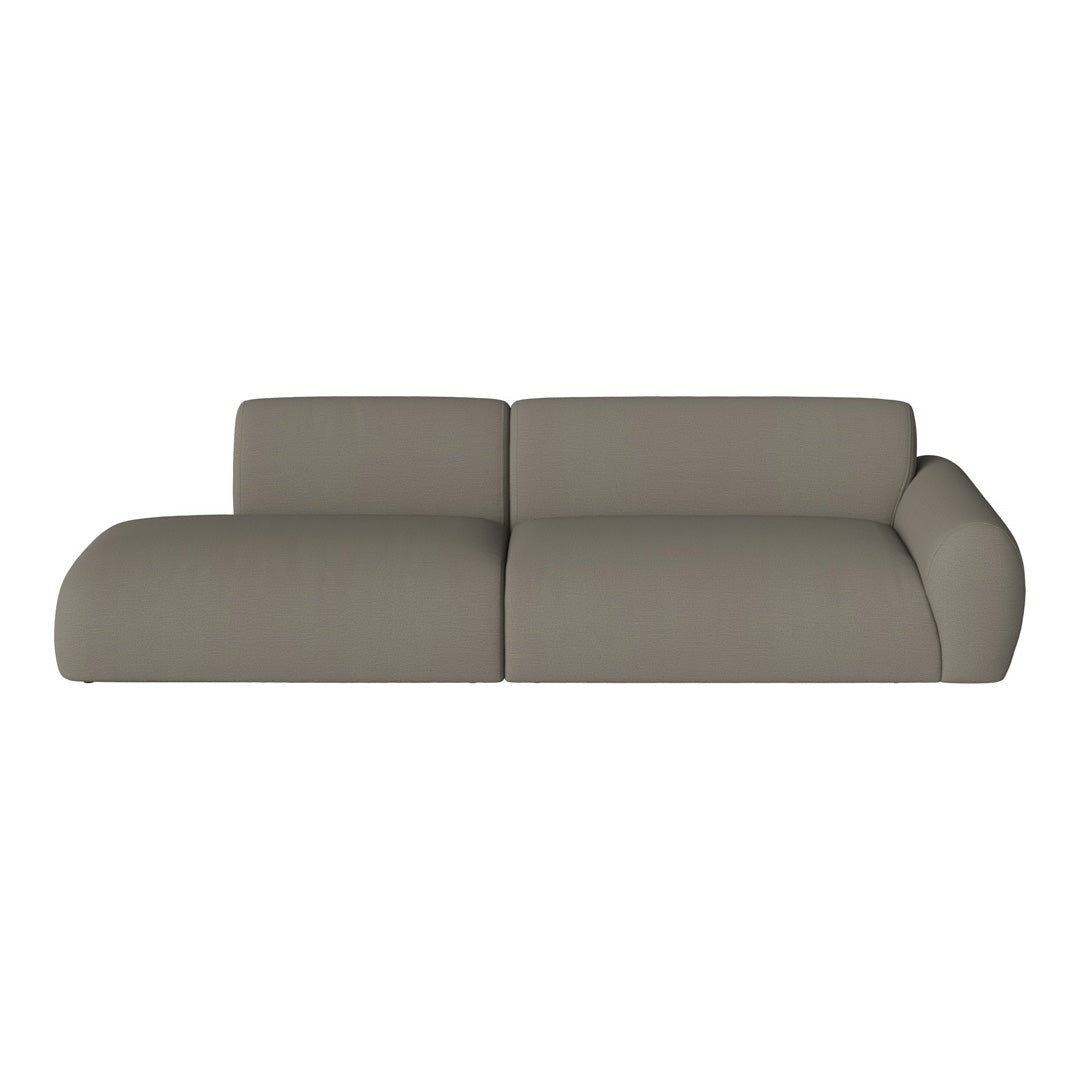 Sleek modular sofa in soft taupe with subtle texture, perfect for modern interiors.