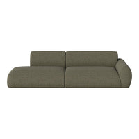 Olive green sofa with a textured striped pattern, adding a modern touch to any living space.