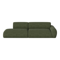 Green textured sofa with subtle striped pattern, perfect for modern living spaces.