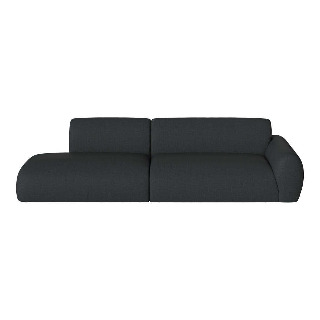 Modern dark gray sectional sofa with a sleek texture and clean lines, perfect for contemporary interiors.