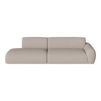 Light beige modern sofa with a textured fabric and contemporary curved design, perfect for any living space.