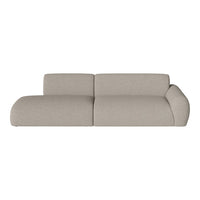 Light taupe sectional sofa with a smooth, upholstered finish and contemporary silhouette. Ideal for modern interiors.