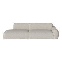 Light beige sofa with a textured pattern, featuring soft curves and minimalistic design. Ideal for modern interiors.