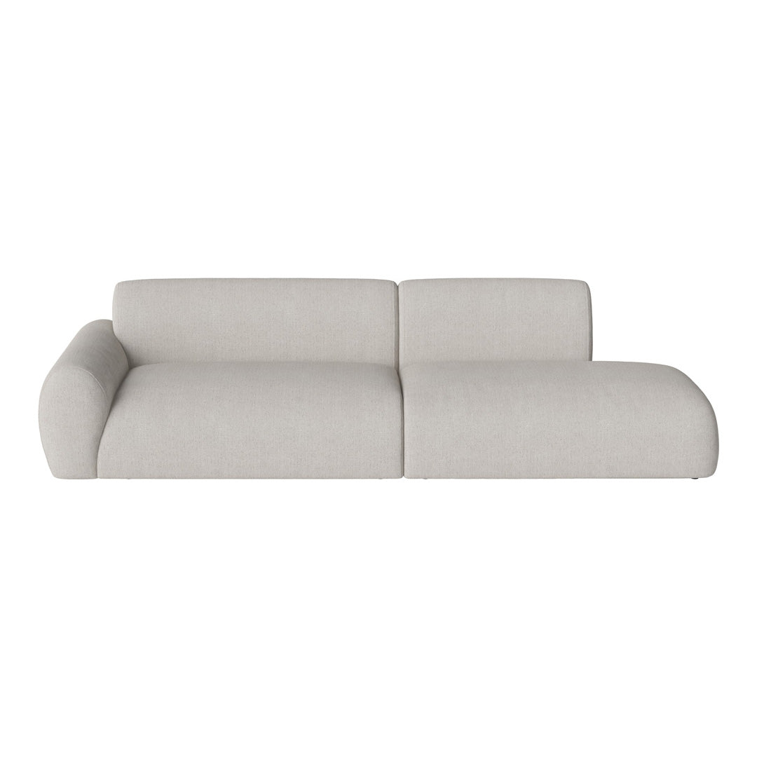 Light gray sofa with a smooth, minimalist design and soft-textured upholstery. Ideal for modern living spaces.