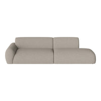 Beige modern sofa with a minimalist design and soft, textured fabric. Ideal for contemporary living spaces.