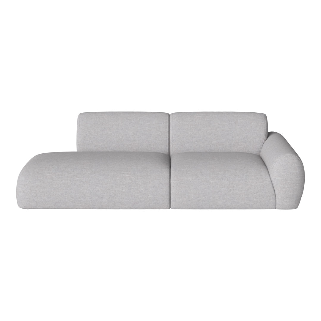 Modern light gray sofa with subtle texture, featuring a sleek, minimalist design perfect for any contemporary space.