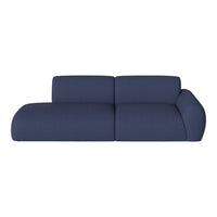 Modern two-tone blue sofa with textured fabric, featuring a sleek, minimalist design perfect for contemporary interiors.