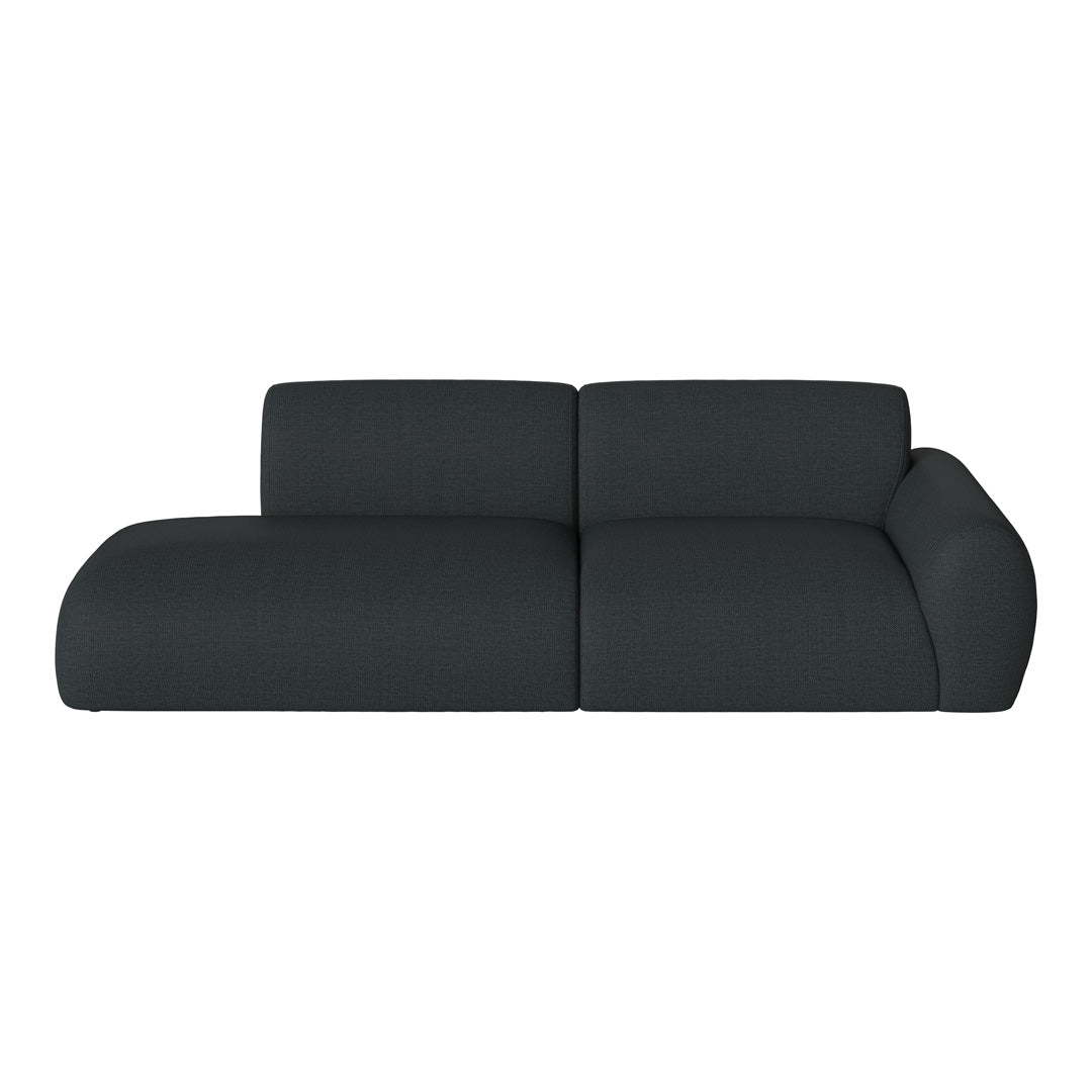 Modern dark gray sofa with a soft, textured fabric and sleek, minimalist design. Perfect for contemporary spaces.