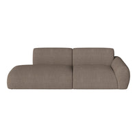 Soft brown fabric sofa with a smooth, textured pattern for a modern aesthetic. Ideal for stylish living spaces.