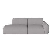 Modern gray sofa with a smooth, textured fabric and rounded edges, perfect for contemporary living spaces.