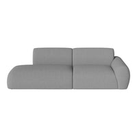 Gray upholstered sectional sofa with smooth texture and modern design. Ideal for contemporary living spaces.