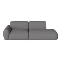 Gray modern sectional sofa with a smooth, textured fabric and minimalist design. Ideal for contemporary living spaces.
