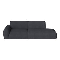 Dark gray modular sofa with a sleek, minimalist design and soft, textured fabric pattern. Perfect for modern spaces.