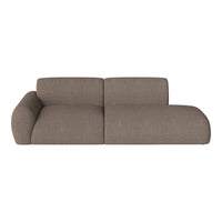 Stylish brown fabric sofa with smooth texture and modern, curved design. Perfect for contemporary interiors.