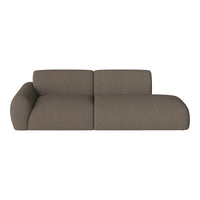 Brown fabric sofa with a sleek, modern design and smooth, textured upholstery. Perfect for any contemporary space.