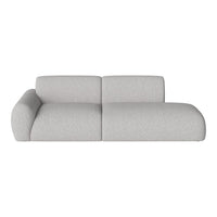 Light gray sofa with a modern, textured fabric and smooth, rounded edges for a contemporary look.