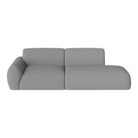 Contemporary gray sofa with a smooth finish and minimalist design, perfect for modern living spaces.