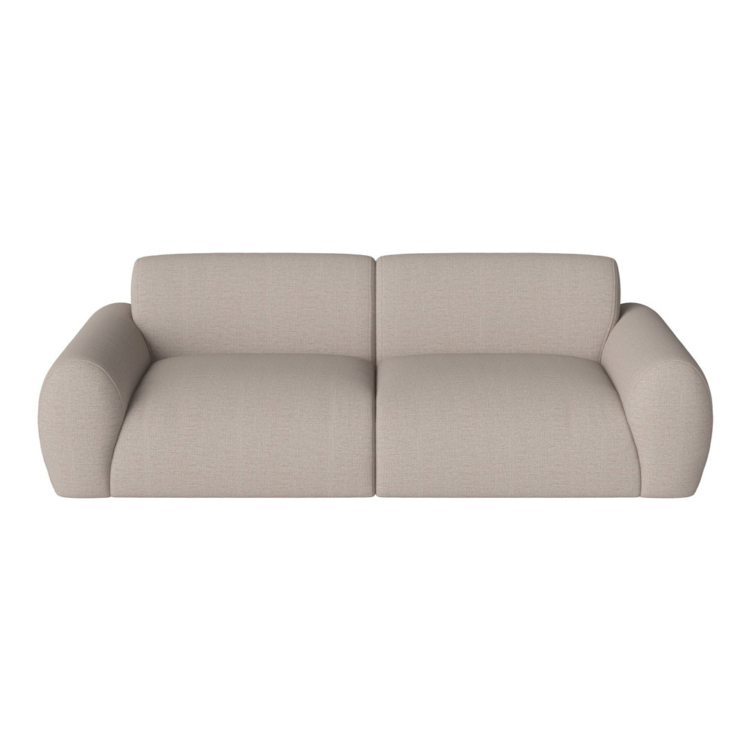 Light beige sofa with textured fabric, featuring a minimalist and modern design. Perfect for contemporary interiors.