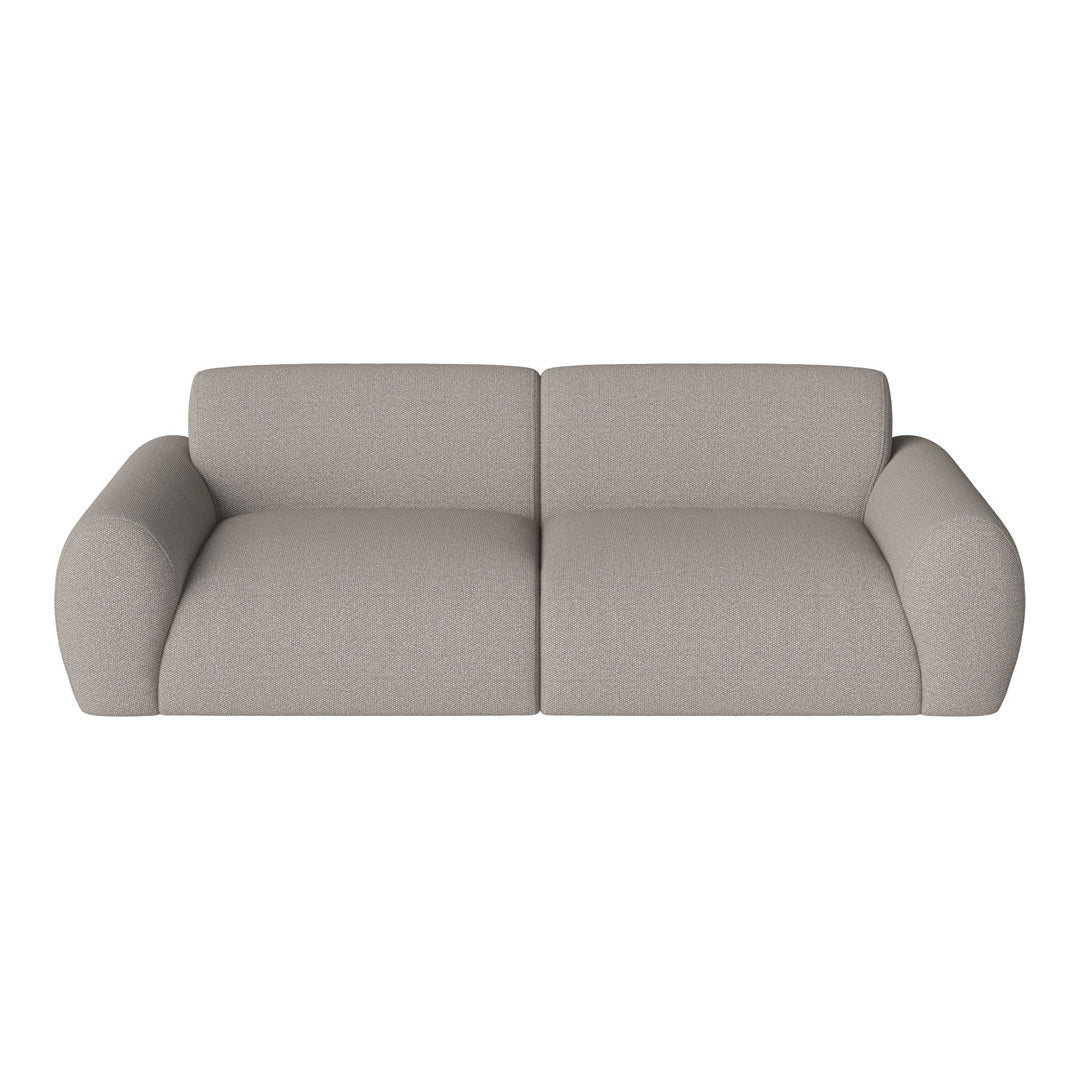 Light gray modern sofa with a textured finish and rounded arms, perfect for contemporary living spaces.