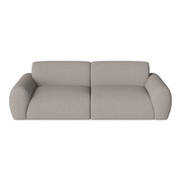 Light gray modern sofa with a textured finish and rounded arms, perfect for contemporary living spaces.