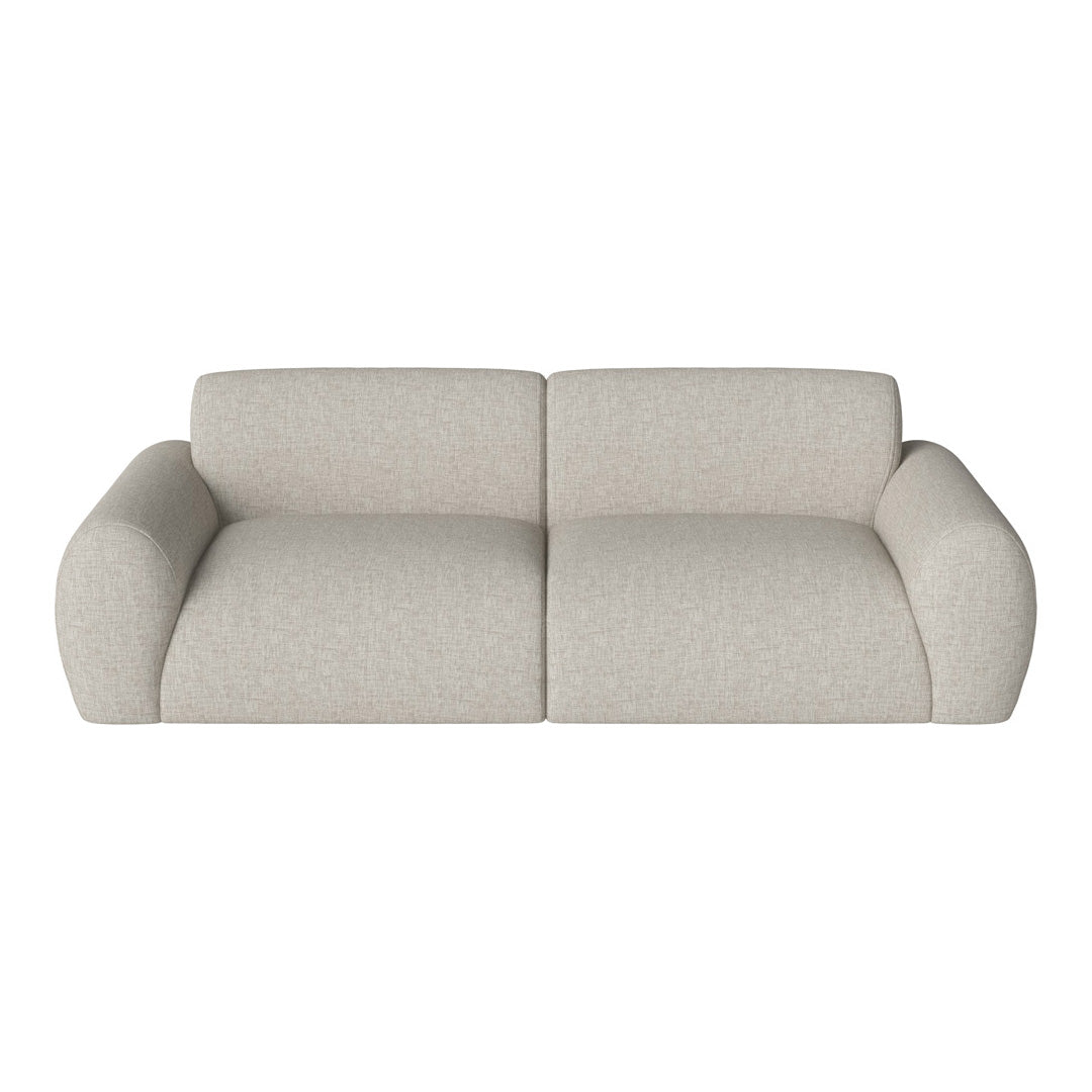 Light beige sofa with a soft textured pattern for a cozy, modern aesthetic. Perfect for stylish living spaces.