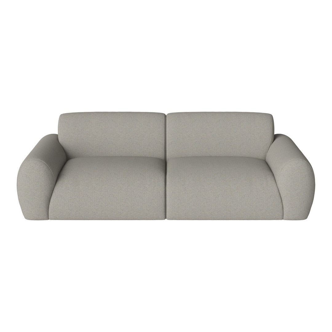Light gray modern sofa with a textured fabric and rounded arms, perfect for contemporary living spaces.