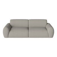 Light gray modern sofa with a textured fabric and rounded arms, perfect for contemporary living spaces.