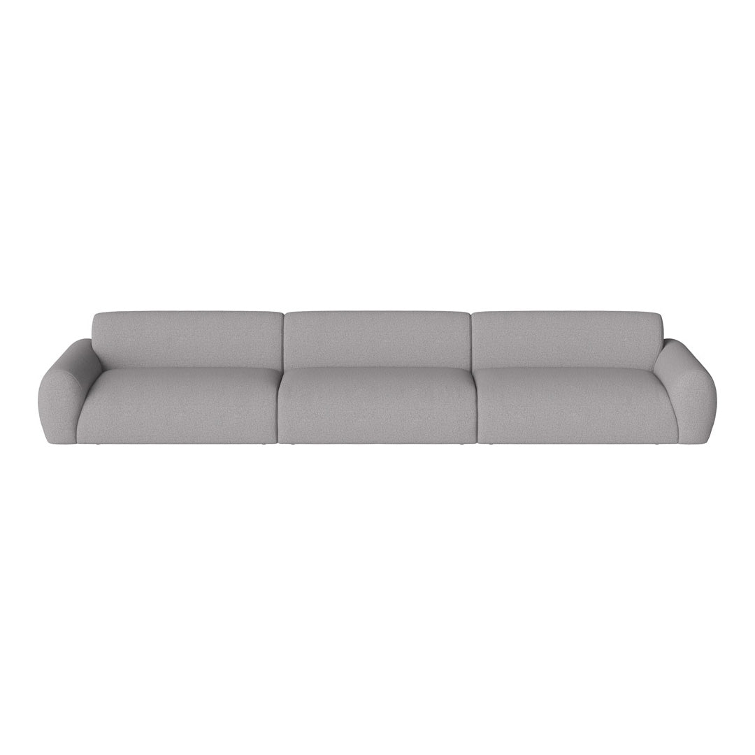 Modern gray sofa with a sleek, minimalist design and soft, textured fabric. Perfect for contemporary interiors.