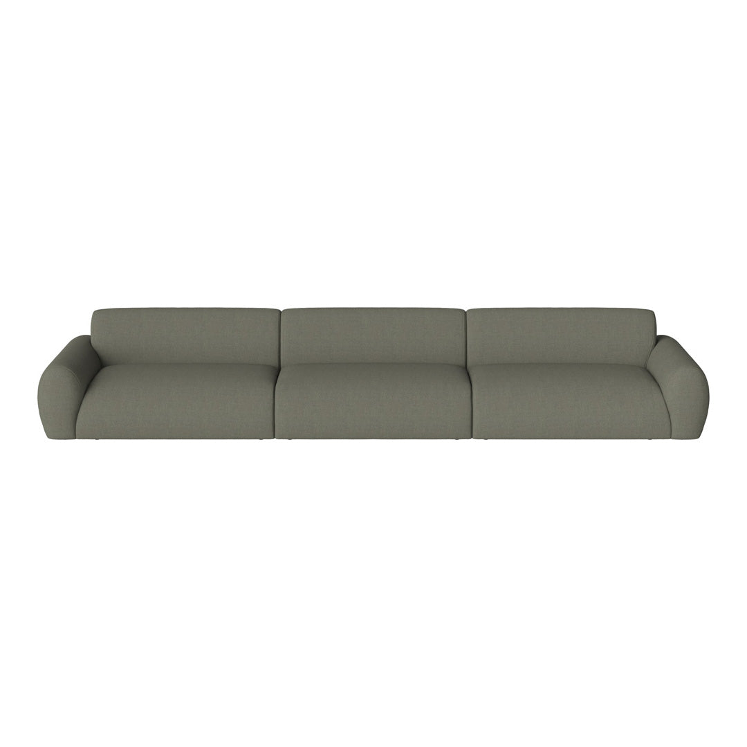 Modern olive green sofa with a sleek, minimalist design and soft fabric texture. Perfect for contemporary living spaces.