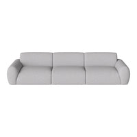 Contemporary gray sofa with a soft, textured fabric and rounded armrests, ideal for modern living spaces.