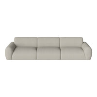 Light gray modern sofa with smooth, minimalist design and rounded edges, perfect for contemporary interiors.