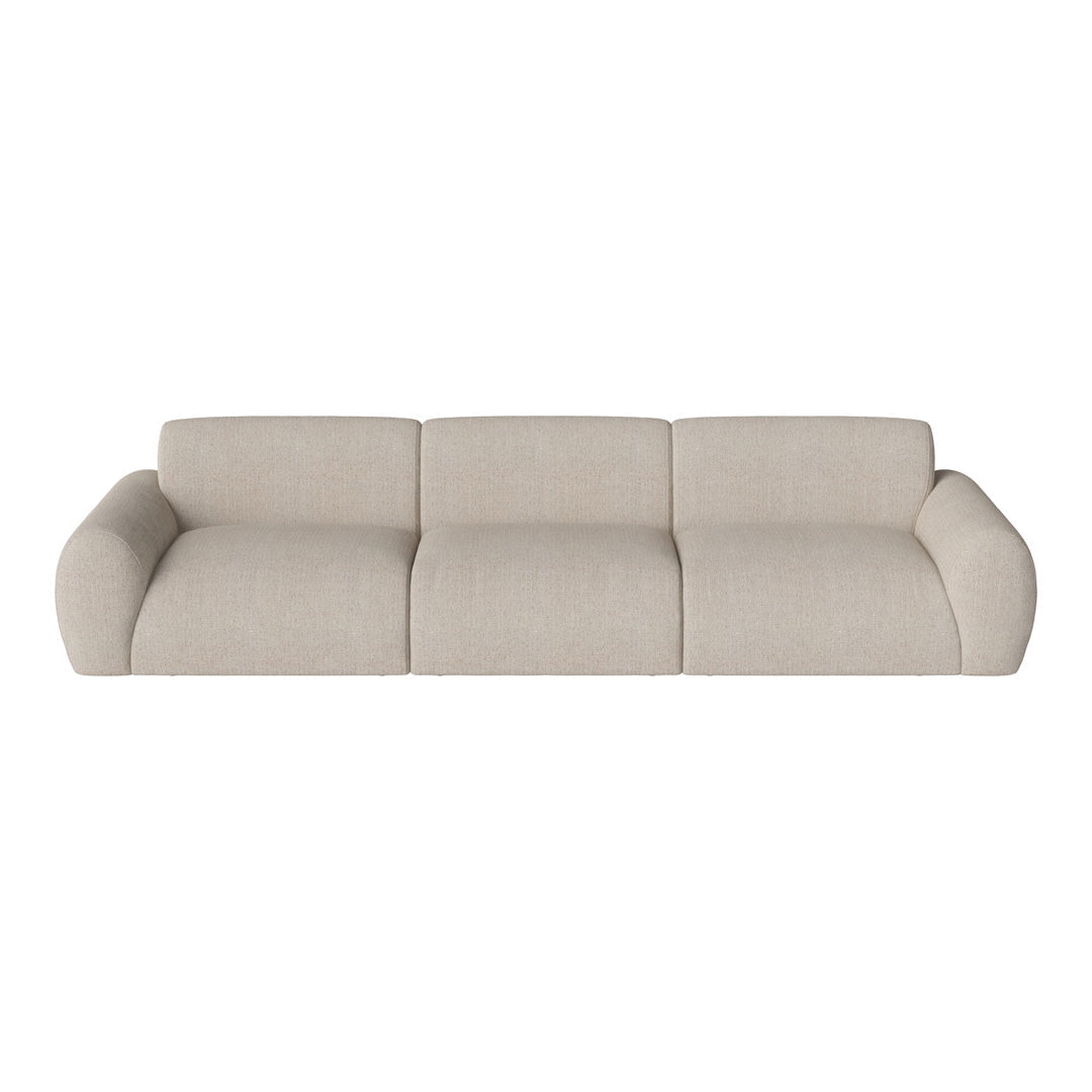 Beige modern sofa with a textured fabric and smooth lines, perfect for contemporary living spaces.