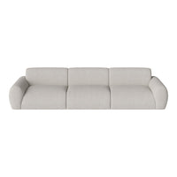Light grey, textured fabric sofa with a smooth, minimalist design and soft, rounded edges. Perfect for modern spaces.