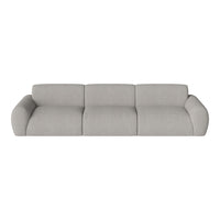 Light gray sofa with a smooth, textured fabric and rounded edges, perfect for modern living spaces.