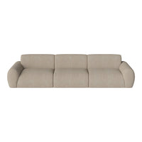 Beige textured modular sofa with soft curves and a minimalist design. Perfect for modern living spaces.