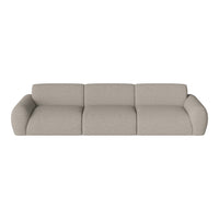 Beige modular sofa with a smooth, textured surface and clean lines, perfect for modern interiors.
