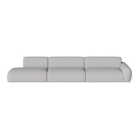 Light gray modular sofa with a smooth, minimalist design and subtle textured fabric. Ideal for modern interiors.