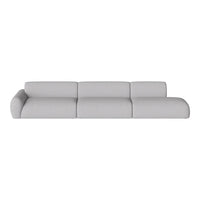 Light gray modern sectional sofa with a smooth, textured fabric and minimalist design. Perfect for contemporary spaces.