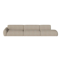 Beige modular sofa with a textured fabric finish and smooth, minimalist design. Ideal for modern interiors.