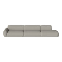 "Modern gray sectional sofa with a clean, minimalist design and soft fabric texture for contemporary decor."
