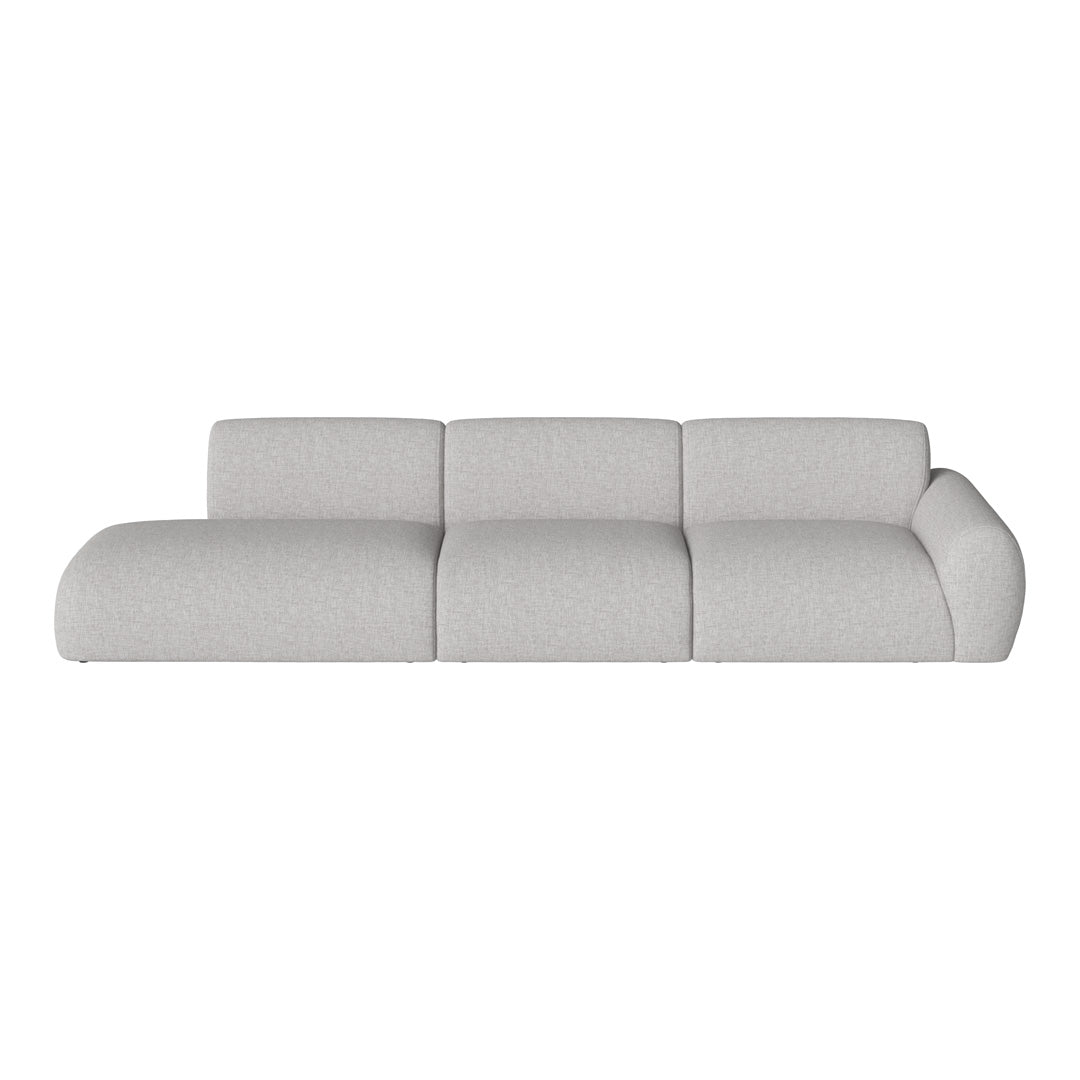 Contemporary gray fabric sectional sofa with a textured, woven pattern for a modern look.